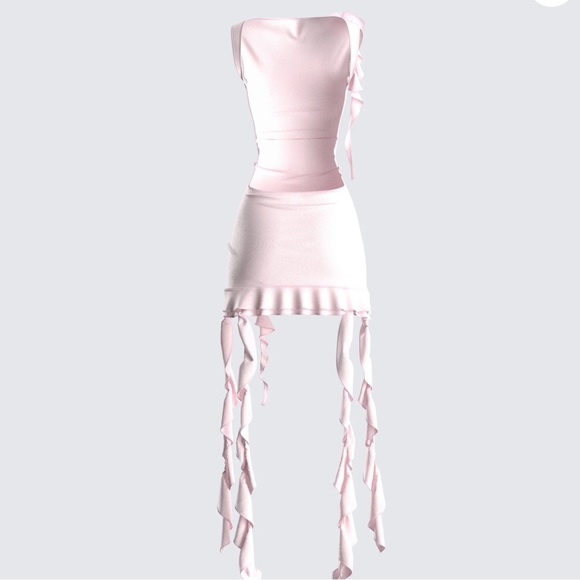 Pink Ruffle Rosette Dress - Picture 3 of 4